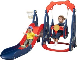TOBBI Kids Climber Indoor Outdoor Playground,4 in 1 Toddler Slide &amp;Swing... - £142.52 GBP