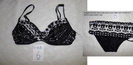 BADGLEY MISCHA Maya Underwire Top BLACK WHITE 6 &amp; Bottom 8 - $43.49