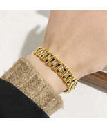 18K Gold-Plated Inlaid Rhinestone Chain Bracelet - $27.44