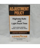 Vintage Good Year Highway Auto And Light Truck Tires Adjustment Policy B... - $11.87