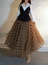 Caramel Polka Dot Tulle Skirt Outfit Women Custom Plus Size Fluffy Tulle Skirt image 6