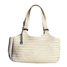 Donald J Pliner Woven Leather Purse Handbag New Double Straps Shopper To... - £184.02 GBP