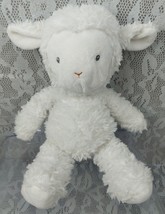 Carters White Lamb Baby Embroidered Eyes 12&quot; Plush Stuffed Plushie Lovey... - $45.99