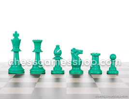 Chess pieces in GREEN / WHITE color - Standard size - chessmen - 3,75&quot; -FULL set - $19.70