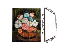 Mexican Talavera Mural HQ - Flores8 - - $285.00