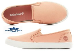 Timberland Women&#39;s Newport Bay Canvas Textile Pink Slip On Shoes A1YTT ALL SIZES - £29.82 GBP