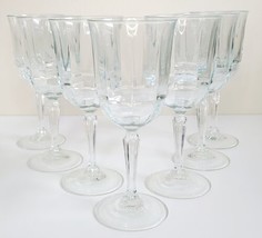 Arcoroc Arcade Bengale Set Of 7 Crystal Water Wine Goblet 7.75&quot; Tall Car... - $29.99