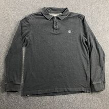 Timberland Polo Shirt Men&#39;s Large Gray Long Sleeve Heavyweight 100% Cott... - €14,67 EUR