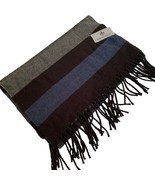 Rainforest Charcoal Navy Wide Stripe Scarf NWT - $28.05