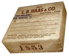 L B Haas Box Shaped Mailing Label Connecticut Tobacco Company - $29.67