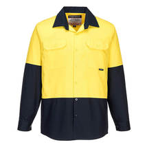 Portwest Mens Prime Mover Hi-Vis Lightweight Long Sleeve Cotton Drill MS801 - £39.66 GBP