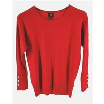 JM Collection Womens Large New Red Amore Button Long Sleeve Sweater NWT CQ68 - £15.40 GBP