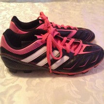 Adidas cleats Size 4.5 baseball softball soccer sporting goods shoes black pink - £21.23 GBP