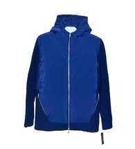 INC International Concepts Blue Cotton Men&#39;s Zipper  Sweater Jacket Hood Size XL - £74.45 GBP