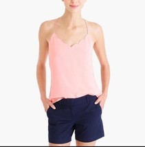 J. Crew Light Pink Scalloped Racerback Strappy Lined Cami Tank Top Women... - $24.00