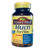 Nature Made Multi For Him NO Iron 90 tablets each 9/2025 FRESH!! - £10.97 GBP