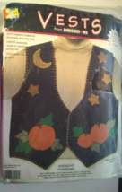 Dimensions Applique Felt Fall Vest Kit Midnight Pumpkins Vintage 1996 - £13.40 GBP