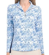 Nwt Ladies Cabana Life Paisley Long Sleeve Mock Golf Tennis Shirt S M L &amp; Xl - £39.10 GBP
