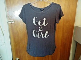 Girls Rue 21 Size M &quot; Get It Girl &quot; Themed Short Sleeve Multi Color Top ... - £8.88 GBP