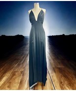 Philipp Plein Couture Black Silk Dress Gown Silver Chains On Shoulders S... - $643.15 CAD