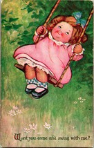 Vtg Postcard 1911 The Novelty Postcard - Wont You Come and Swing With Me? - £7.77 GBP