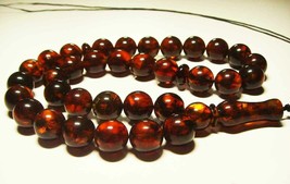 Islamic 33 Prayer beads Natural baltic amber  Muslim pressed Tasbih B920 - £98.69 GBP