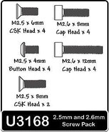 Schumacher U3168 SPEED PACK - M2.5 Screws pk 10 - 4+6mm Button Head; 6mm... - $4.99