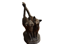 Sculpture by Paul Jenkins Cuddly Kitties 2 Cast Bronze Resin Cats Kitty ... - $25.00