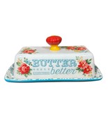 The Pioneer Woman Butter Makes Everything Better Vintage Floral Butter Dish - $314.23 MXN
