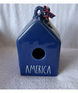 Rae Dunn Artisan Collection Patriotic Blue Birdhouse Square AMERICA Mage... - £39.75 GBP