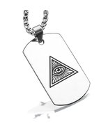 Stainless Steel Masonic All Seeing Eye Symbol Dog Tag Pendant - £8.01 GBP