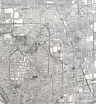 Buffalo City Map 1935 New York Antique Atlas Street View 14 x 11&quot; LGAD99 - £31.44 GBP
