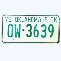 1975 United States Oklahoma Ottawa County Passenger License Plate OW-3639 - £14.78 GBP