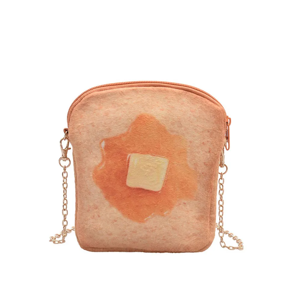New Handbag Small Bread Pattern Shoulder Bag Funny Personality Crossbody... - $31.49
