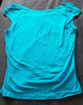 NWT The Limited Stretch Aqua Boat Neck Short Sleeve  Shirt Size S - £53.08 GBP