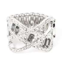 Paparazzi Triple Threat Twinkle Silver Ring - New - £3.52 GBP
