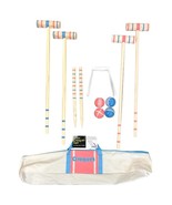    2 - 4 Player Croquet Set with Mallets, Balls, Wickets and Carrying Bag - $25.99