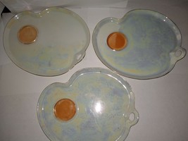 3 Vintage Porcelain Snack Set Cup &amp; Saucer Germany Luster Ware Cake Plate - £27.45 GBP