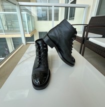 Chanel Combat Ankle Boots Black Size 38/8 Original Women - £1,149.81 GBP