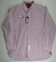 Tommy Hilfiger 80&#39;s Two Ply Cotton Red Striped Long Sleeve Shirt - XXL W... - £23.51 GBP