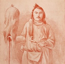 1891 Johnson Alleged Messiah Red Plate Print Victorian Indian War Histor... - $29.99