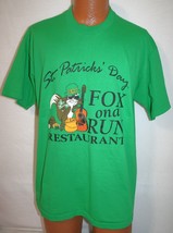 Vintage 90s Fox On A Run Restaurant St. Patrick&#39;s Day T-SHIRT Xl Mt Juliet Tn - £19.77 GBP