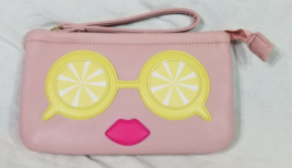 New Luv Betsy by Betsy Johnson Double Pouch Wristlet Blush Lemon Slice Smile - £18.16 GBP