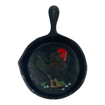 Vintage Mini Cast Iron Skillet With Rooster Design Farmhouse Rustic Wall Decor - £10.47 GBP