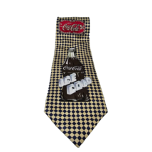 Coca-Cola Men’s Necktie 100% Silk Made in USA Vintage Ice Cold Gold Diamond - £11.51 GBP