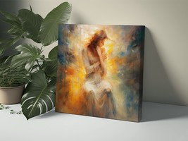 Beautiful Modern Woman Contemporary Sunlight Painting Art, Romantic Colorful - £16.31 GBP+