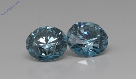 A Pair of Round Loose Diamonds (2.03 Ct Vivid Blue SI1-VS2(Enhanced)) IGL - £1,897.45 GBP