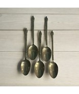 Set of 5 Silver Exquisite Asian Monk Inspired DemiTasse Spoons Mini Tea ... - $33.94 CAD