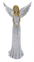 New Angel With Heart, Standing, Grey/Silver/Glitter, 18,5 X 10 CM, &quot; Germany &quot; - £46.02 GBP