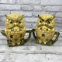 Royal Sealy Japan Owl Creamer Sugar Salt And Pepper Set Yellow Read Description - £23.41 GBP